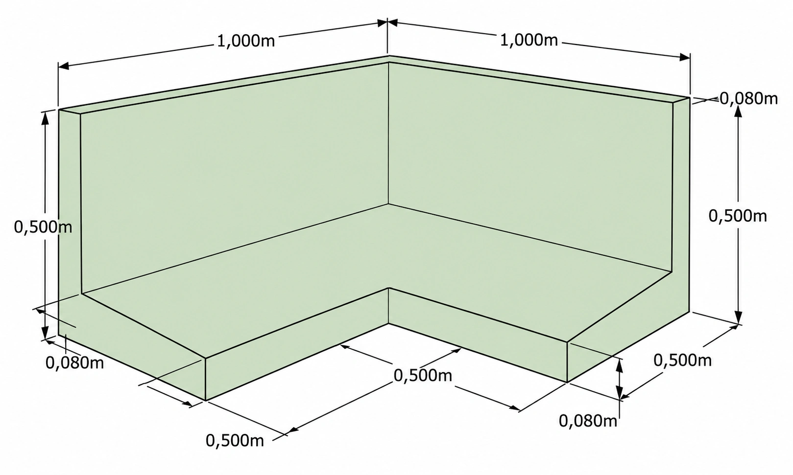 Hoek Keerwand 100 cm