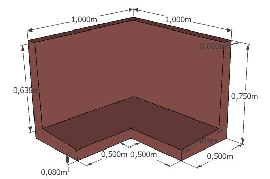 Hoek Keerwand 75 cm