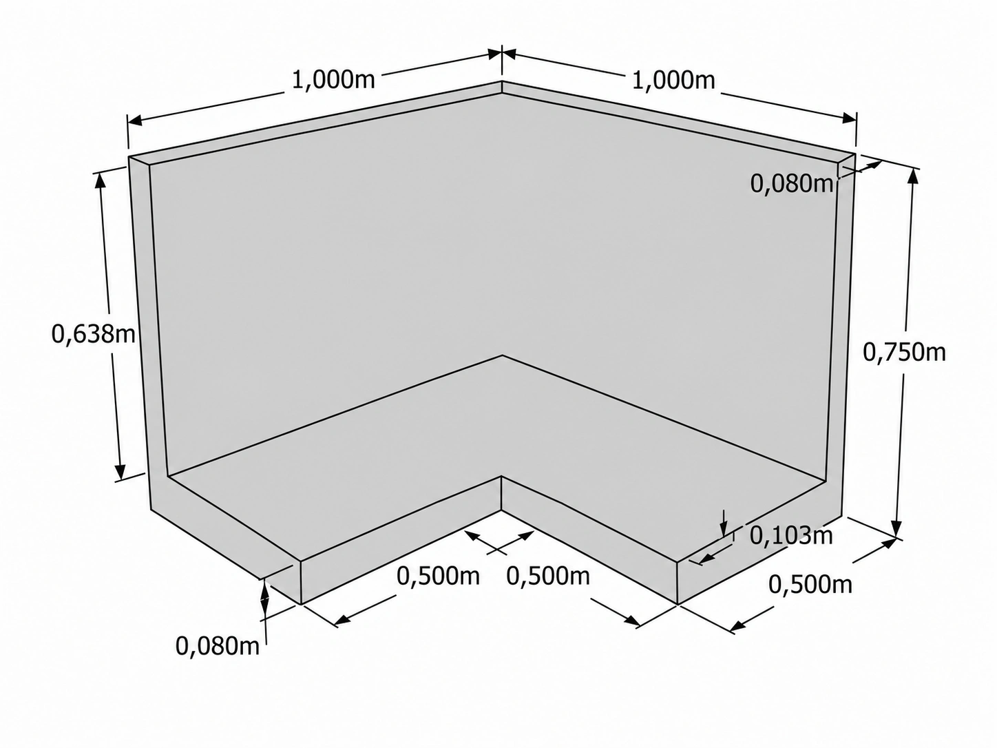 Hoek Keerwand 60 cm