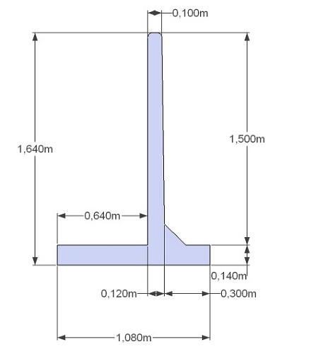 Silowand 150x400x64/14/30 cm