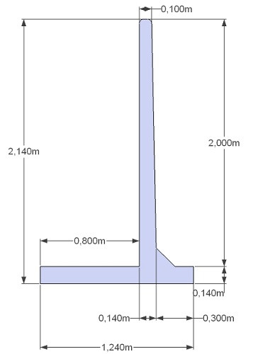 Silowand 200x400x80/14/30 cm